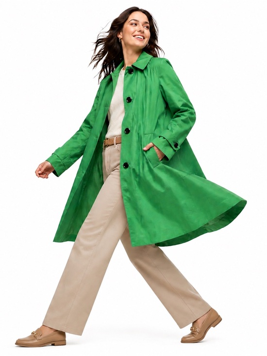 Calvin Klein Jackets & Blazers - Calvin Klein Green Trench Coat with Detachable Hood